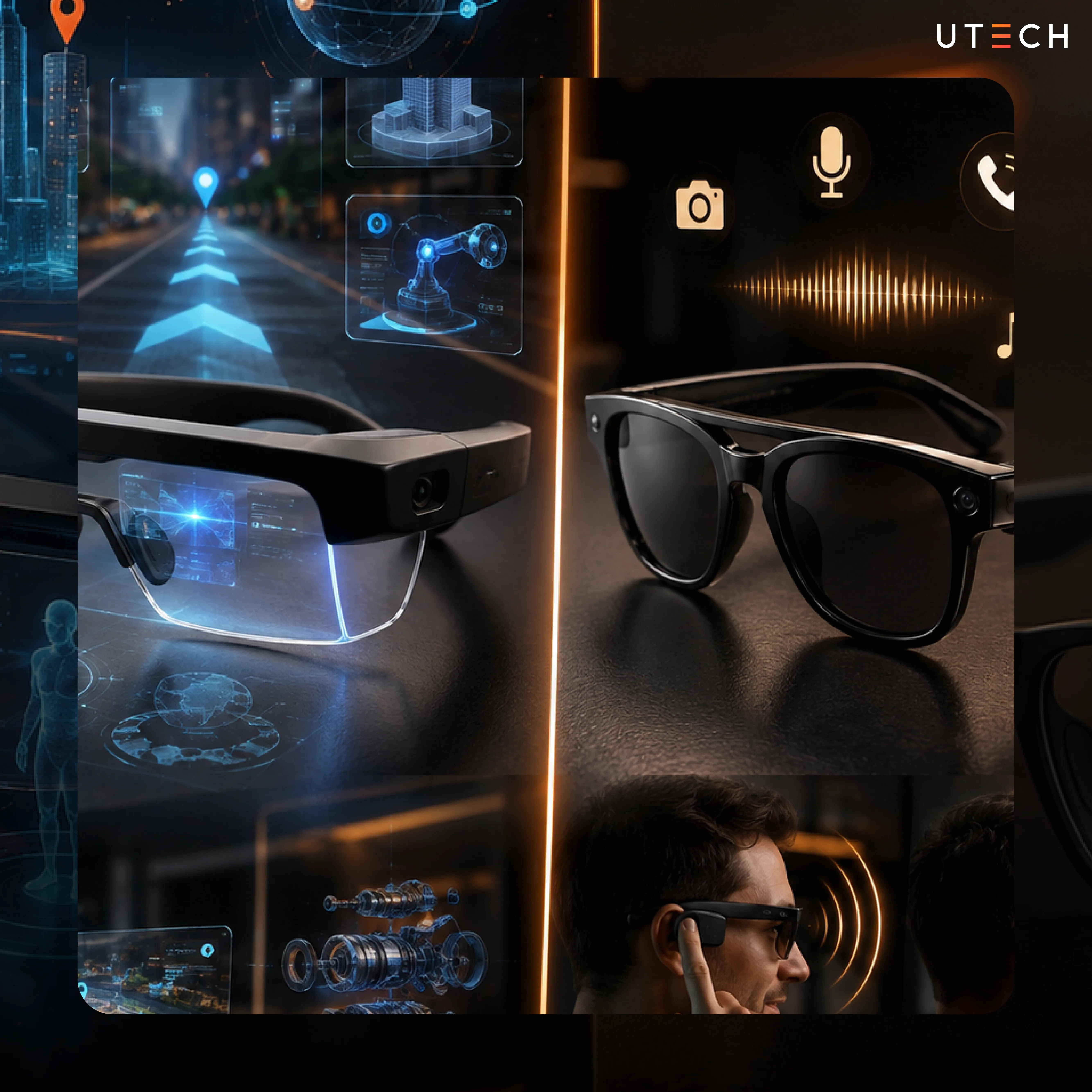 เปรียบเทียบฟีเจอร์ AR Glasses และ Smart Glasses ทั้งการแสดงผล AR กล้อง ไมโครโฟน และการสั่งงานด้วยเสียง