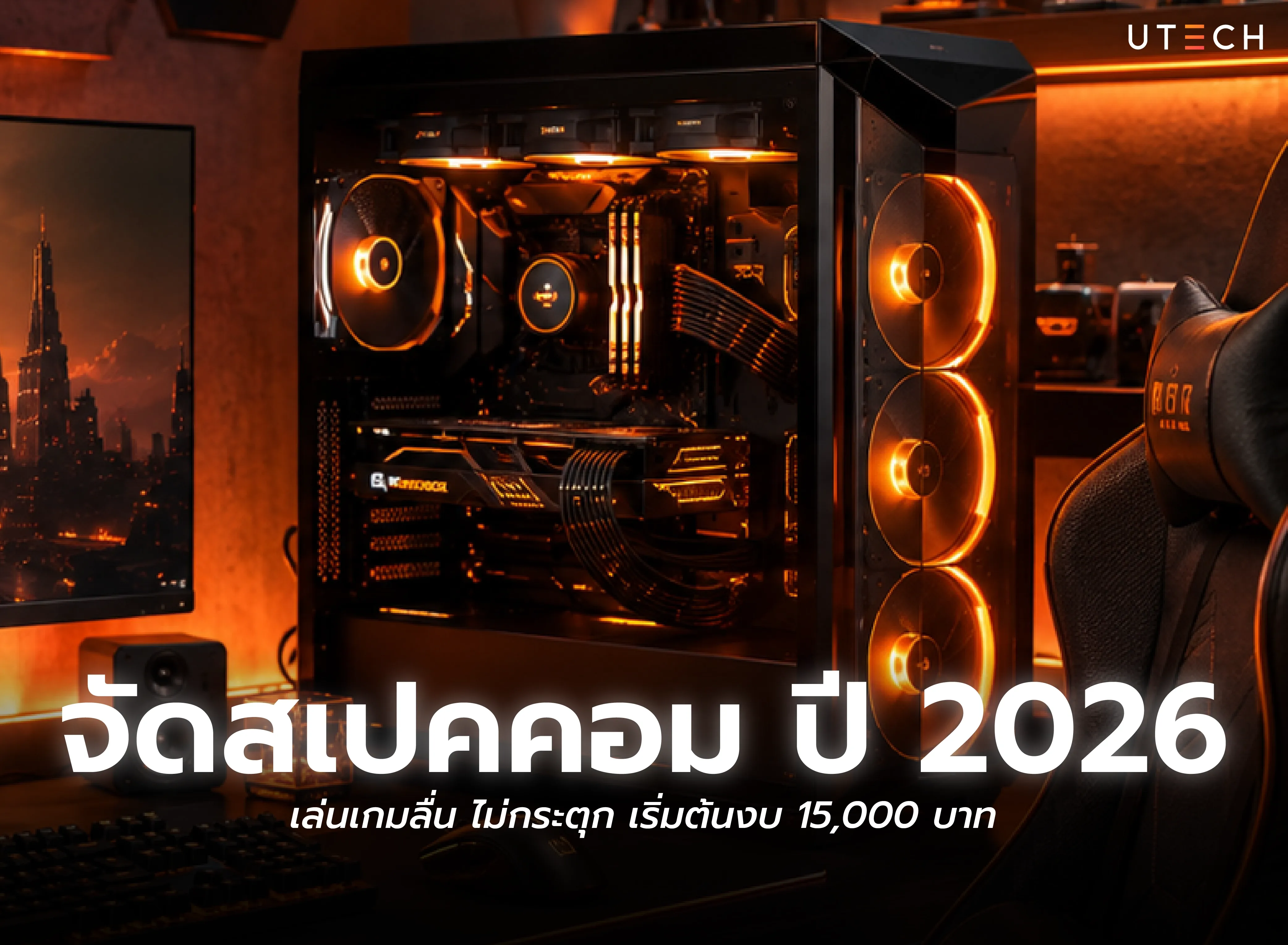 จัดสเปคคอม ปี 2026 สำหรับเล่นเกมและใช้งานทั่วไป เริ่มต้นงบ 15,000 บาท พร้อมแนะนำสเปกคอมประกอบที่คุ้มค่า อัปเกรดได้ในอนาคต