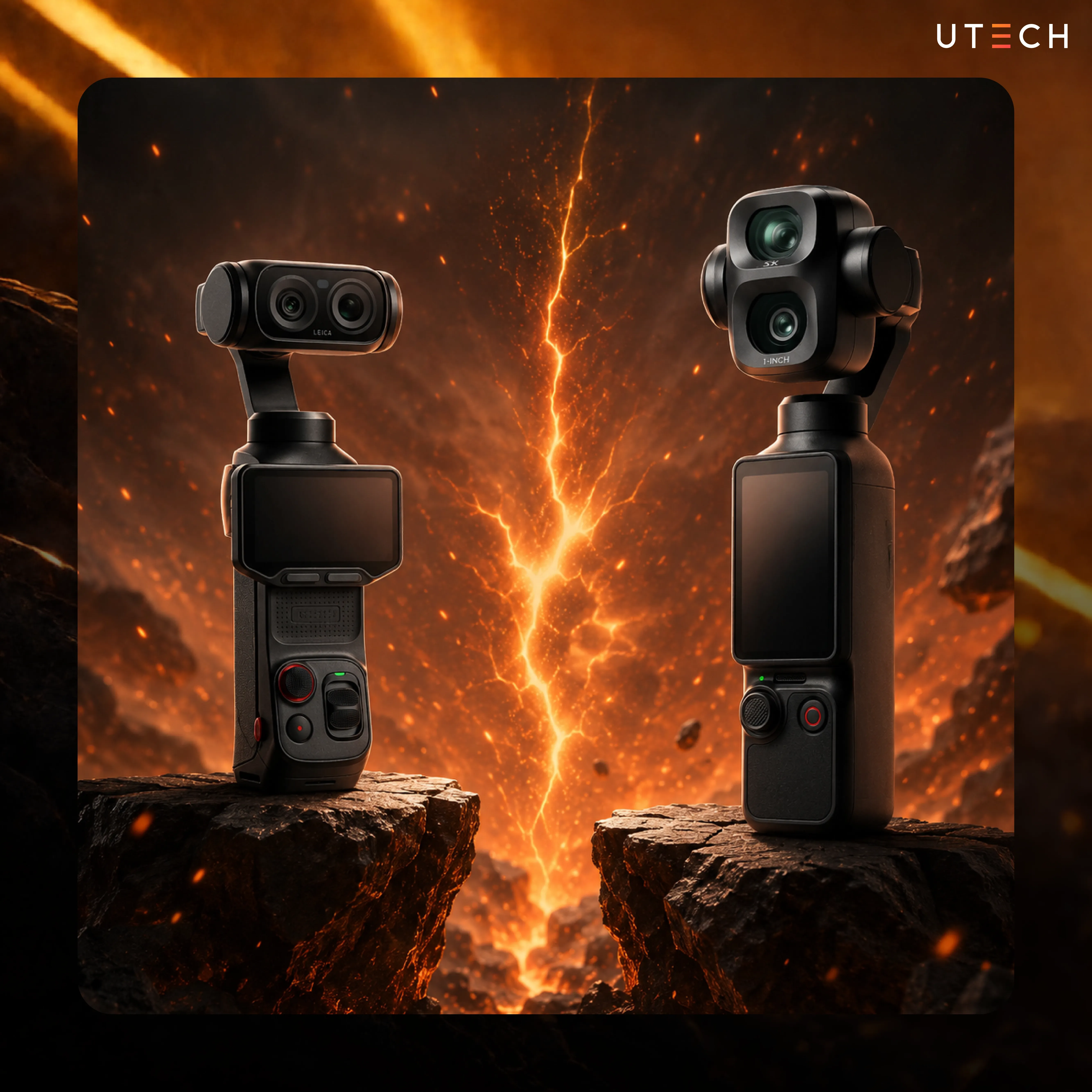 DJI Osmo Pocket 4P และ Insta360 Luna Ultra วางเทียบกันแบบตัวต่อตัว เพื่อเปรียบเทียบดีไซน์ ขนาด และชุดกล้องก่อนตัดสินใจซื้อ