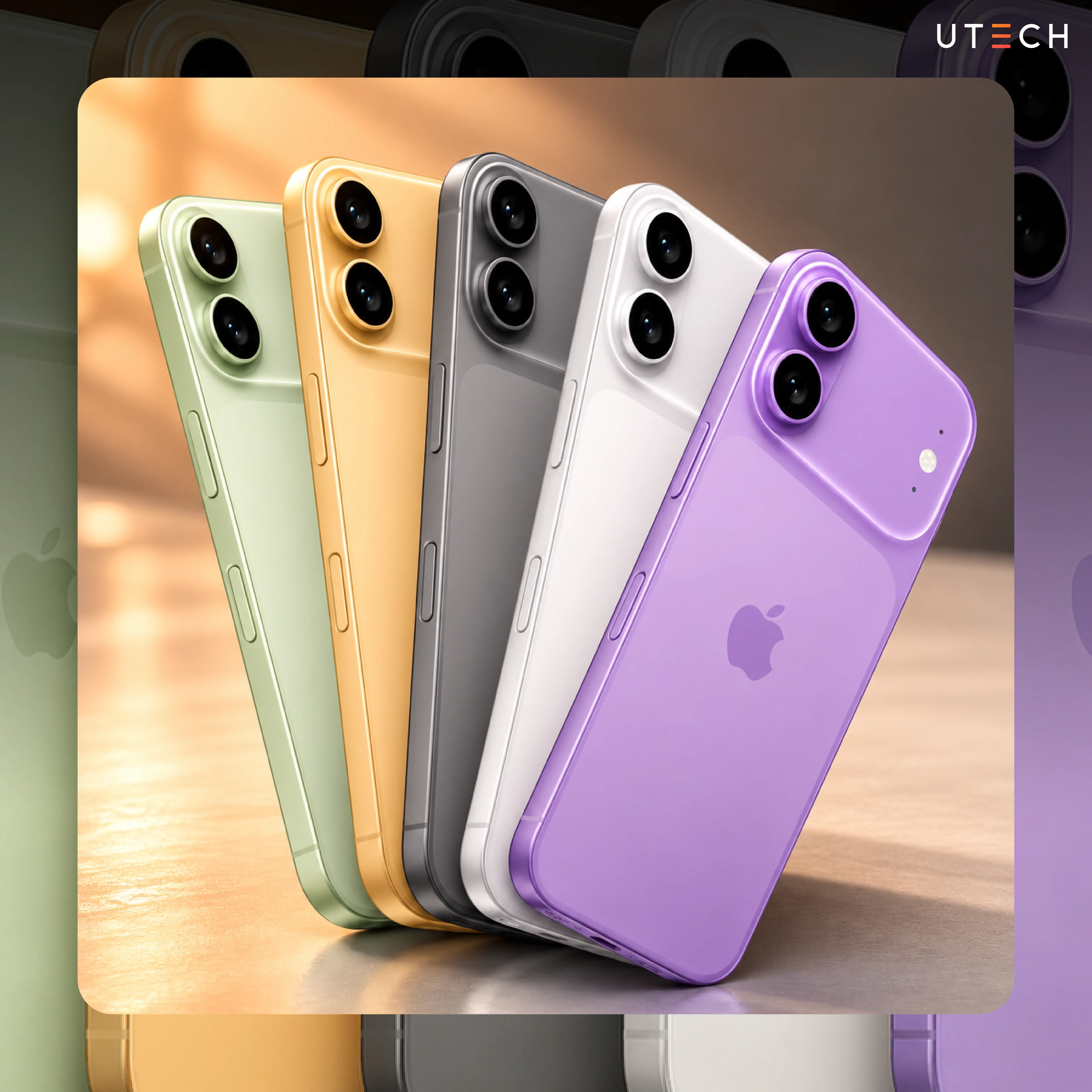 ภาพแนวคิด iPhone 18 หลากหลายสี แสดงดีไซน์ตัวเครื่องและตัวเลือกสีใหม่