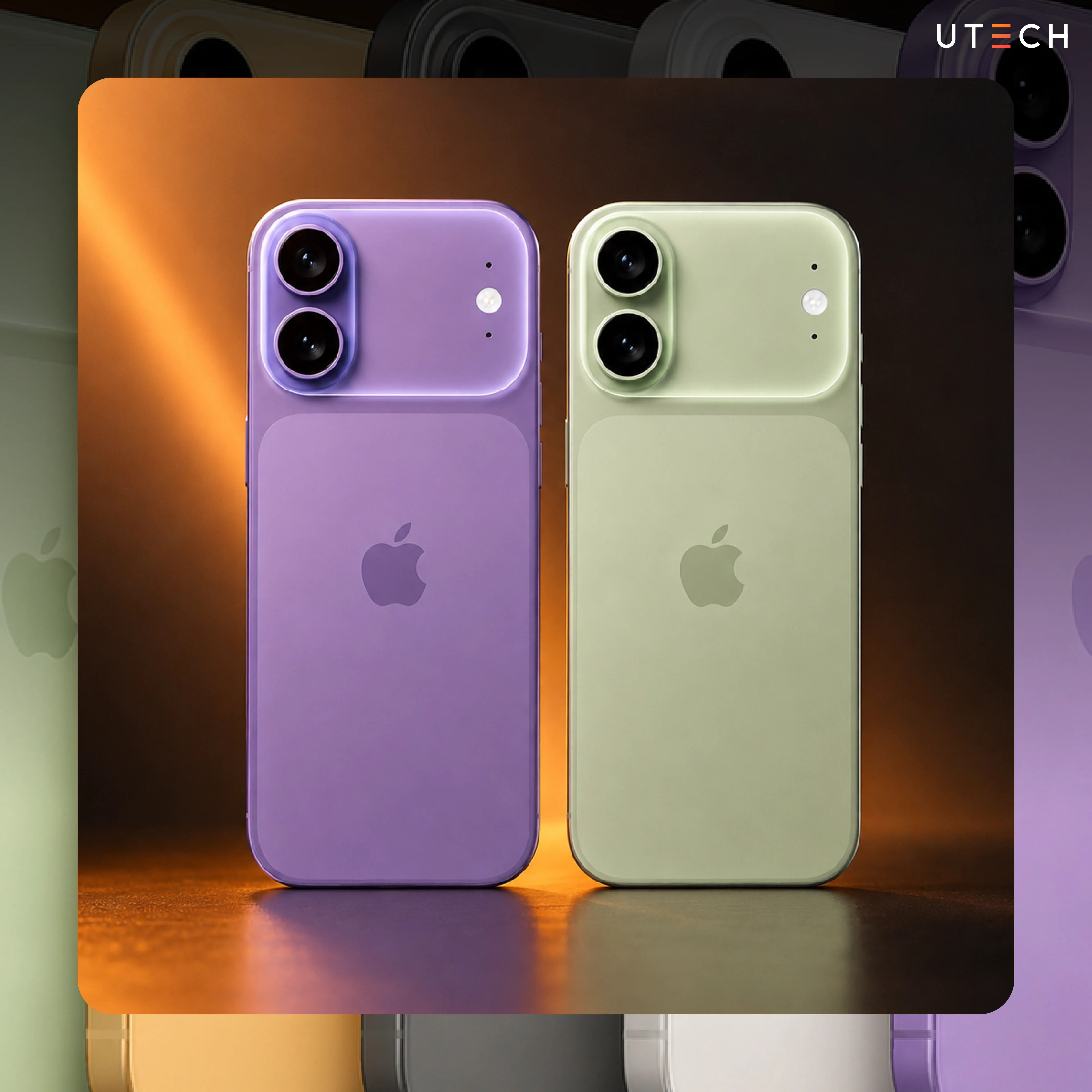 ภาพแนวคิด iPhone 18 สีม่วงและสีเขียว พร้อมดีไซน์กล้องหลังแบบใหม่