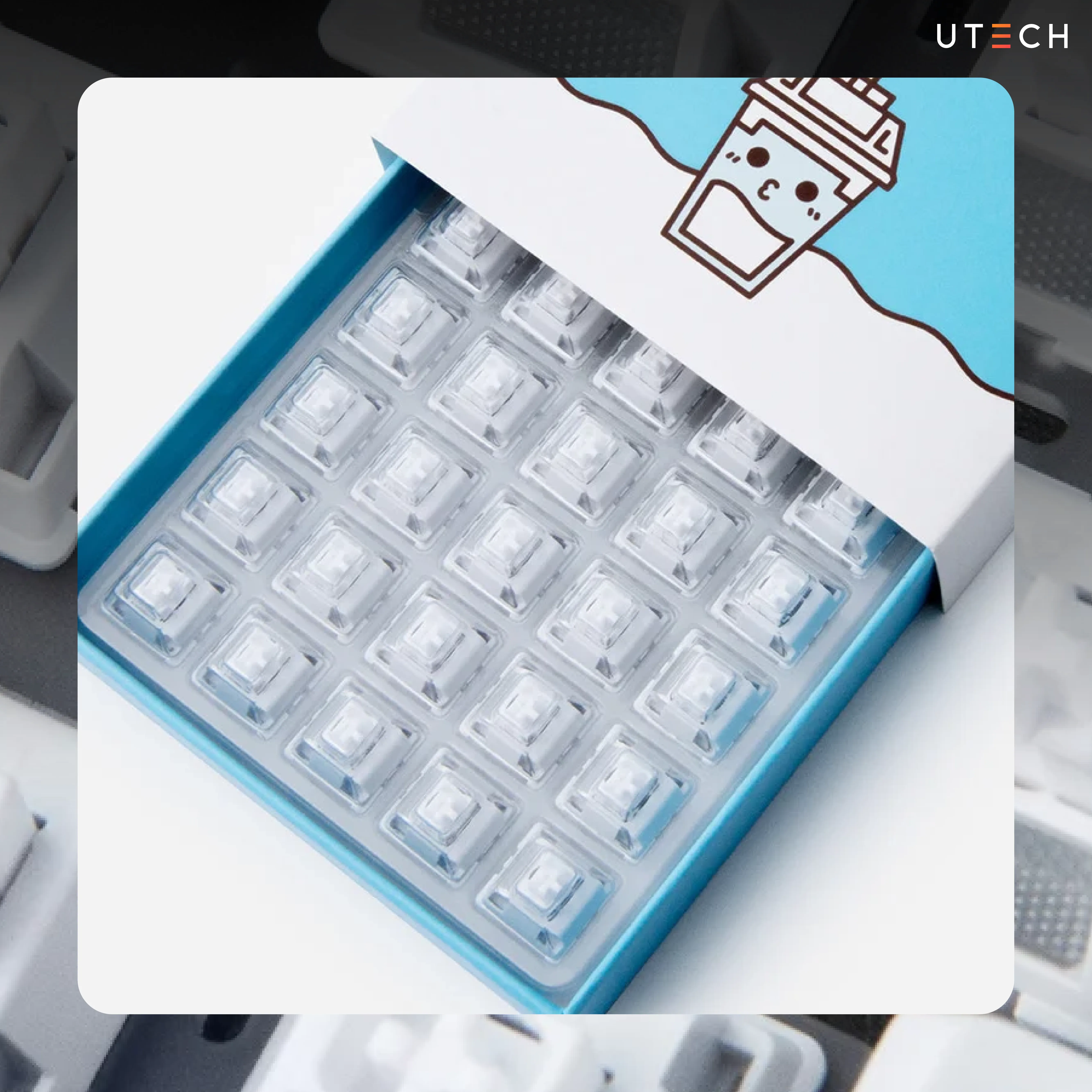 LOGA NOMSOD สวิตช์ Mechanical แบบ Silent Linear สีขาว พร้อมชุดสวิตช์สำหรับคีย์บอร์ด