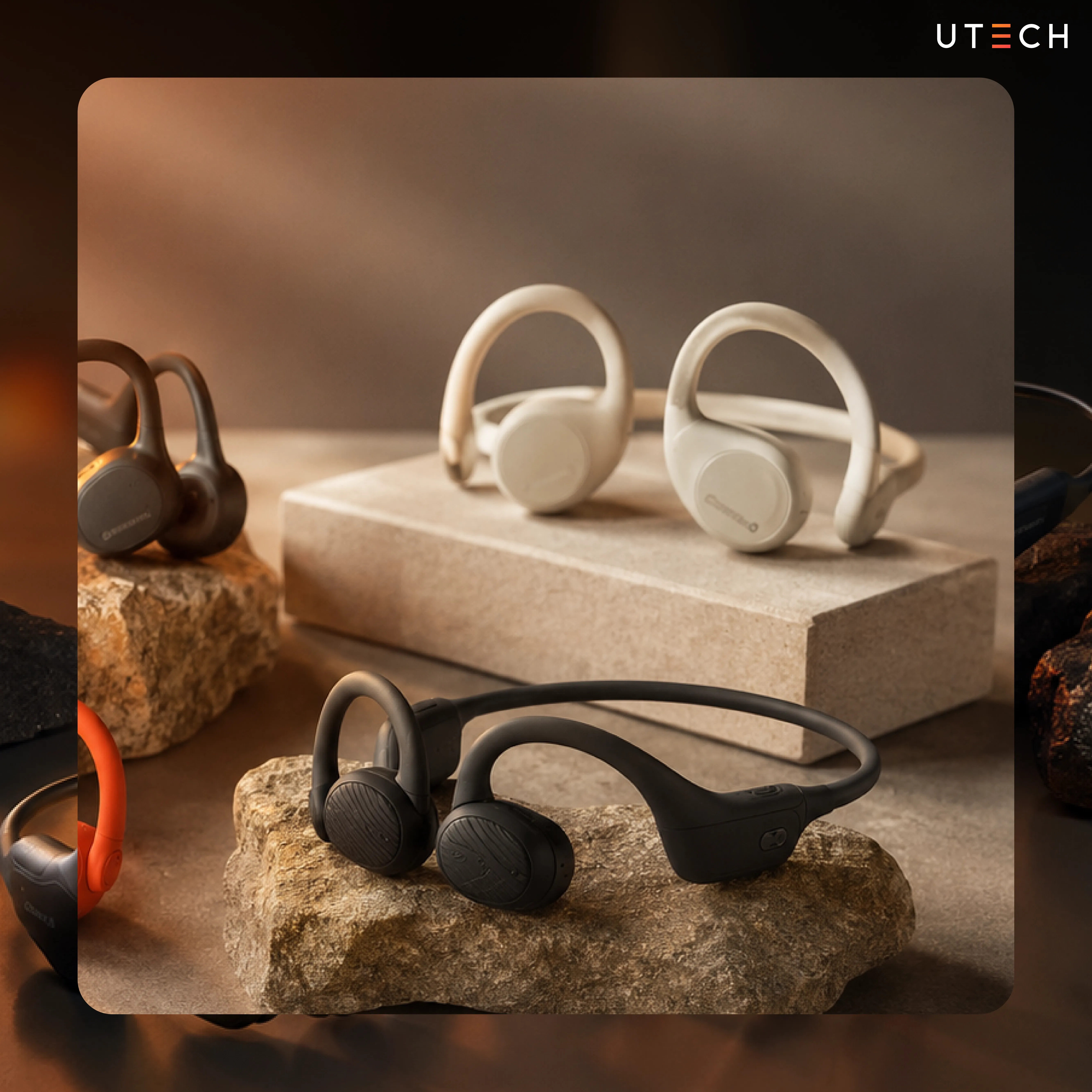 หูฟัง Open Ear แบบคล้องหูและ Bone Conduction ดีไซน์สวมใส่สบายสำหรับใช้งานประจำวัน