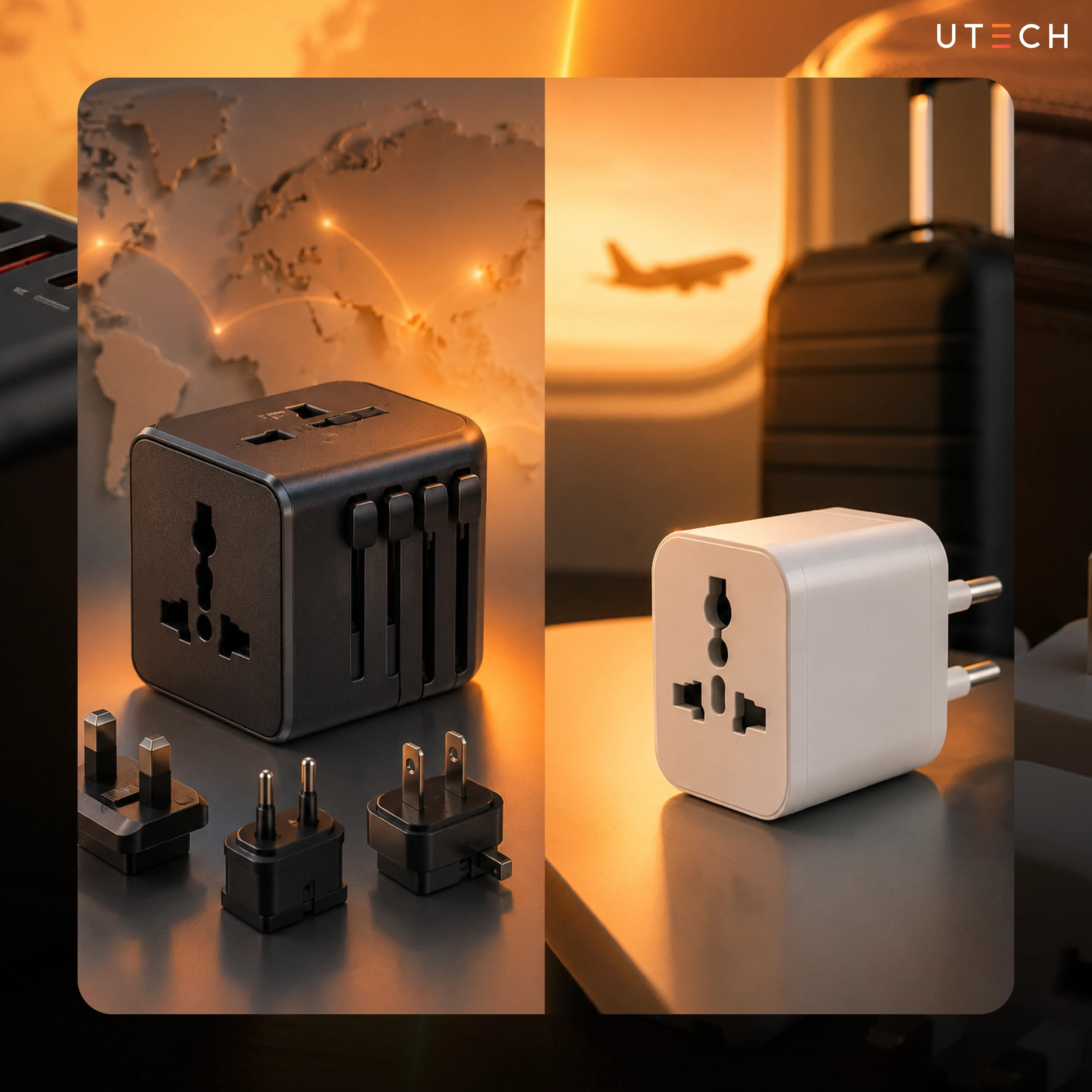 Universal Adapter แบบปลั๊กหลายมาตรฐานสำหรับใช้งานระหว่างเดินทางไปต่างประเทศ